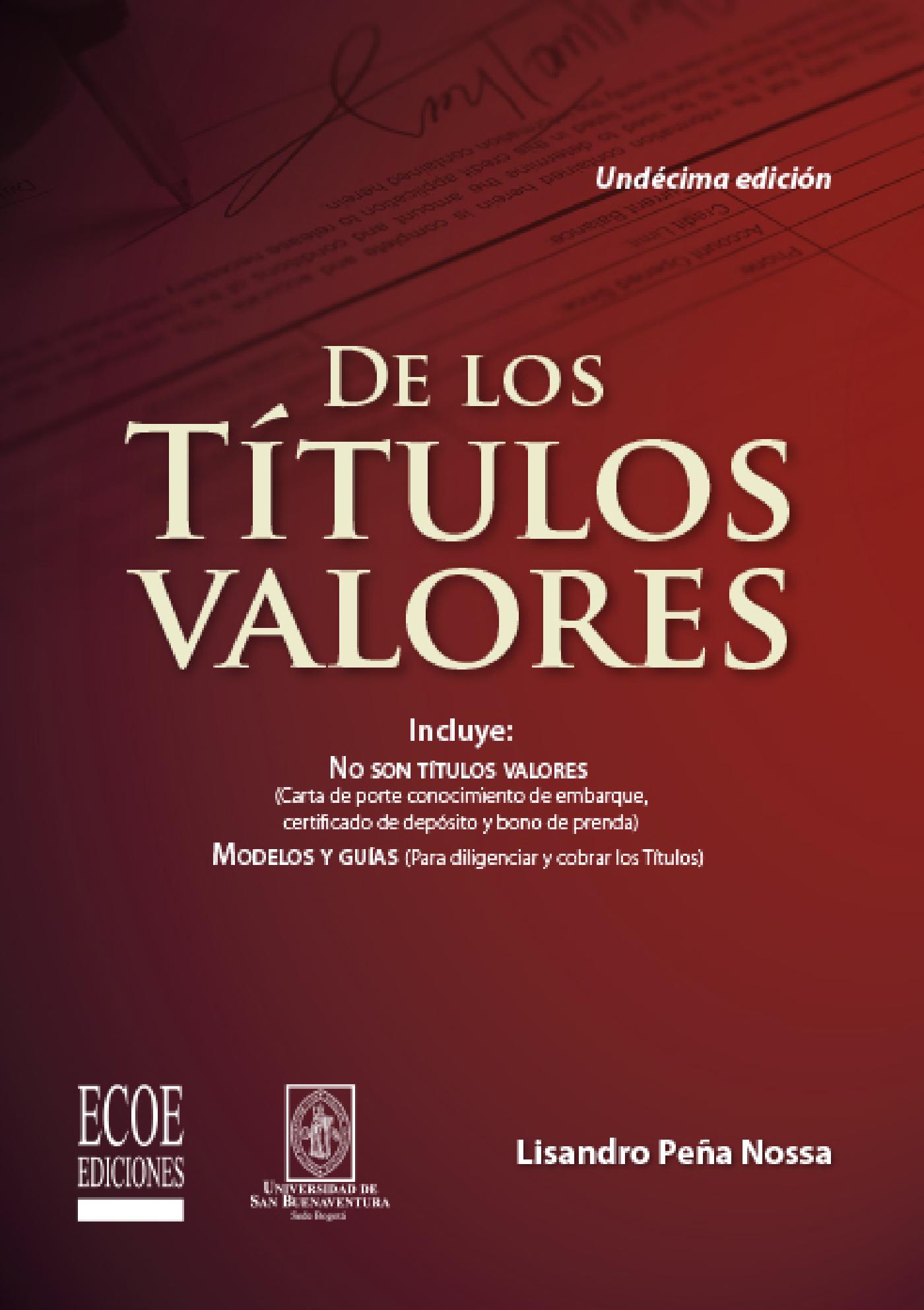 De los Títulos Valores